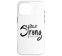 She Is Strong Proverbs 31:25 Christian Women Faith Case for iPhone 16 Pro Max
