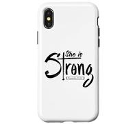 She Is Strong Proverbs 31:25 Christian Women Faith Case for iPhone X/XS