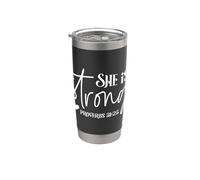She is Strong Proverbs 31:25 Empowering Women Design Stainless Steel Insulated Tumbler