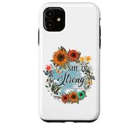 She Is Strong Proverbs 31:25 Floral Art Case for iPhone 11