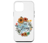 She Is Strong Proverbs 31:25 Floral Art Case for iPhone 12 mini