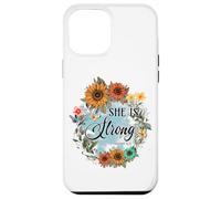 She Is Strong Proverbs 31:25 Floral Art Case for iPhone 12 Pro Max