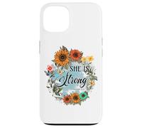 She Is Strong Proverbs 31:25 Floral Art Case for iPhone 13