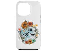 She Is Strong Proverbs 31:25 Floral Art Case for iPhone 13 Pro