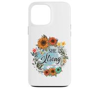 She Is Strong Proverbs 31:25 Floral Art Case for iPhone 13 Pro Max