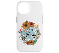 She Is Strong Proverbs 31:25 Floral Art Case for iPhone 14