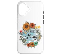 She Is Strong Proverbs 31:25 Floral Art Case for iPhone 16