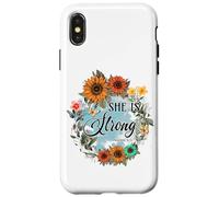 She Is Strong Proverbs 31:25 Floral Art Case for iPhone X/XS