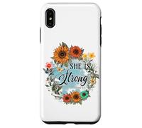 She Is Strong Proverbs 31:25 Floral Art Case for iPhone XS Max