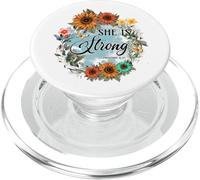 She Is Strong Proverbs 31:25 Floral Art PopSockets PopGrip for MagSafe