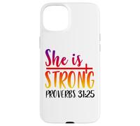 She is Strong Proverbs 31:25 motivational quote Case for iPhone 15 Plus