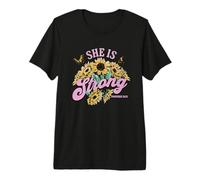 She is Strong Proverbs 31:25 Sunflowers Butterflies Floral Premium T-Shirt