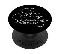 She is Strong Proverbs 31 Women Empowerment Quote PopSockets Adhesive PopGrip