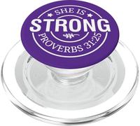 She is strong proverbs God Christian men women christ PopSockets PopGrip for MagSafe