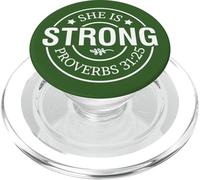 She is strong proverbs God Christian men women christ PopSockets PopGrip for MagSafe