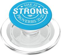 She is strong proverbs God Christian men women christ PopSockets PopGrip for MagSafe