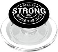 She is strong proverbs God Christian men women christ PopSockets PopGrip for MagSafe