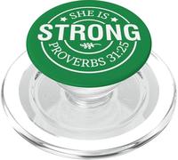 She is strong proverbs God Christian men women christ PopSockets PopGrip for MagSafe
