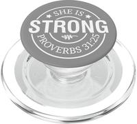 She is strong proverbs God Christian men women christ PopSockets PopGrip for MagSafe