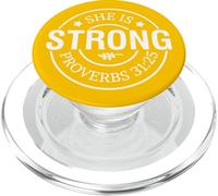 She is strong proverbs God Christian men women christ PopSockets PopGrip for MagSafe
