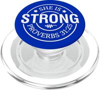 She is strong proverbs God Christian men women christ PopSockets PopGrip for MagSafe