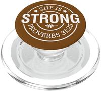 She is strong proverbs God Christian men women christ PopSockets PopGrip for MagSafe