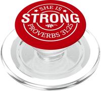 She is strong proverbs God Christian men women christ PopSockets PopGrip for MagSafe