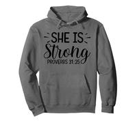 She Is Strong Women - Inspirational Bible Verse Christian Pullover Hoodie
