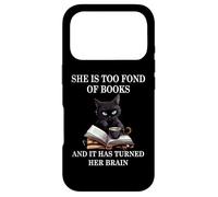 She is Too Fond of Books Funny Cat Book Coffee Books Lover Case for iPhone 17 Pro