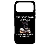 She is Too Fond of Books Funny Cat Book Coffee Books Lover Case for iPhone 17 Pro Max
