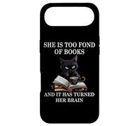 She is Too Fond of Books Funny Cat Book Coffee Books Lover Case for iPhone Air