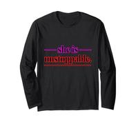 She is Unstoppable Simple Quote Women´s Day Long Sleeve T-Shirt