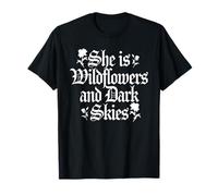 She is Wildflowers and Dark Skies - Women Nature Garden T-Shirt