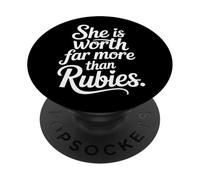 She Is Worth Far More Than Rubies Christian Women - PopSockets Adhesive PopGrip