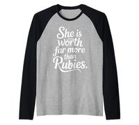 She is Worth Far More Than Rubies Christian Women - Raglan Baseball Tee