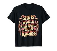 She is Worth Far More Than Rubies Christian Women - T-Shirt