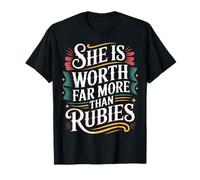 She is Worth Far More Than Rubies Christian Women |- T-Shirt
