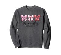 She Is Worthy Proverbs 31 Bow Emblem Sweatshirt