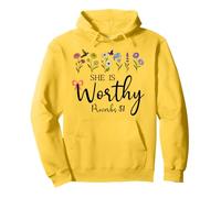 She is Worthy Proverbs 31 Christian Bible Verse God Quote Pullover Hoodie