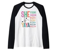 She is Yaya Strong Chosen Beautiful Christian Raglan Baseball Tee