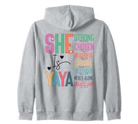 She Is Yaya Strong Chosen Beautiful Christian Zip Hoodie