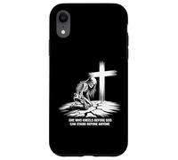She Kneels Before God Skeleton Cross Faith Art Case for iPhone XR