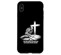 She Kneels Before God Skeleton Cross Faith Art Case for iPhone XS Max