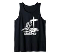 She Kneels Before God Skeleton Cross Faith Art Tank Top