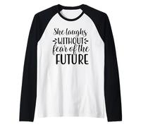 She Laughs Without Fear Faith Motivation Christian Wife Mom Raglan Baseball Tee