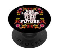 She Laughs Without Fear Of The Future Proverbs PopSockets Adhesive PopGrip