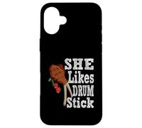 She Likes My Drum Stick Funny Thanksgiving Couple Matching Case for iPhone 16 Plus