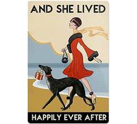 She Lived Happily Ever Afte,12 * 8 Inches Vintage Funny Poster Wall Decor Art Gift Retro Picture Metal Sign