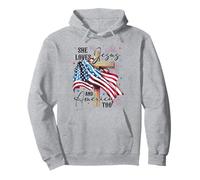 She loves Jesus and America too American Patriotic USA Flag Pullover Hoodie