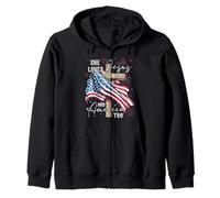 She loves Jesus and America too American Patriotic USA Flag Zip Hoodie